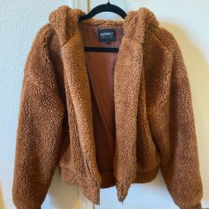 Cropped teddy bear jacket